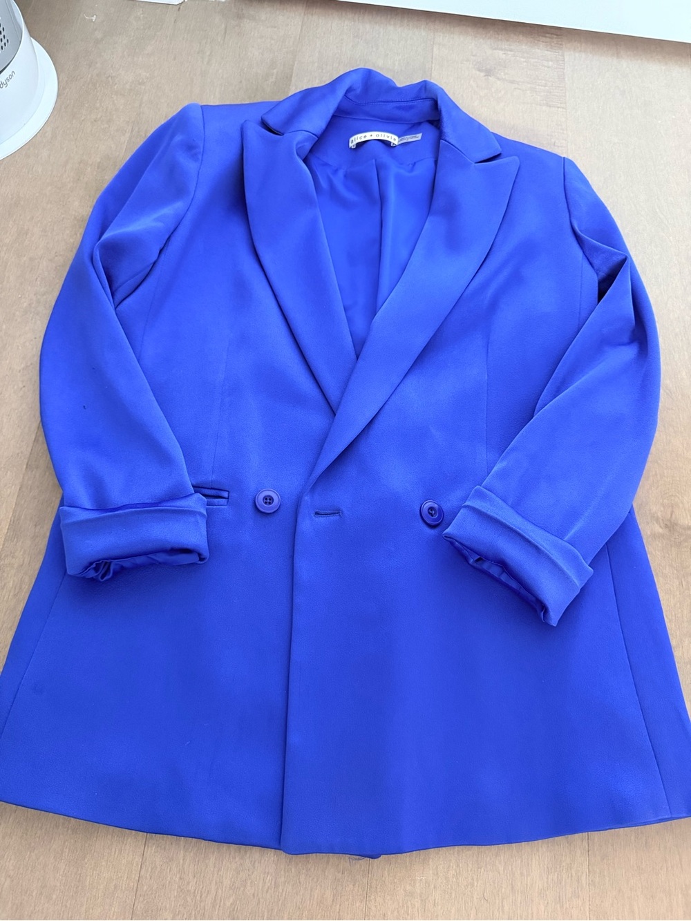 Alice + Olivia Cobalt Blue Double-Breasted Blazer
